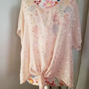 Pink/Gold hearts Blouse